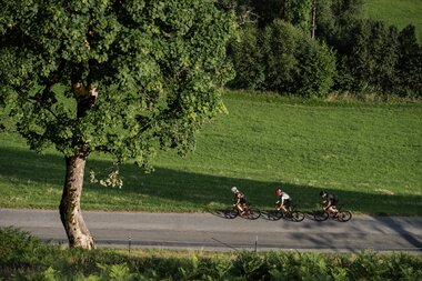 Mit dem Gravel Bike unterwegs mit Freunden im SalzburgerLand | © Österreich Werbung / Miloš Štáfek