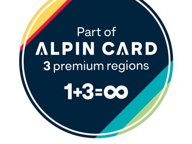 Graphic of a button indicating three premium regions as part of the Alpin Card system. | © ALPIN CARD