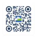 QR-Code mit Icon einer Bergwelt mit See in blau, grün und weiß in der Mitte | © Zell am See-Kaprun